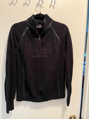 Harley-Davidson Black Quarter Zip Logo Pullover